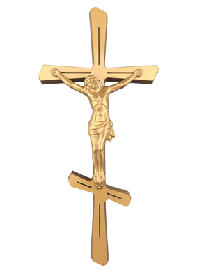 Крест православный с распятием для памятника, бронза, 29х13,5 см.