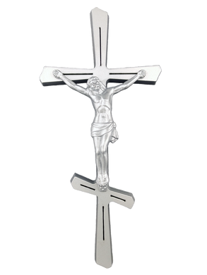Krzyż prawosławny z krucyfiksem na pomnik, szary, 29х13,5 cm.