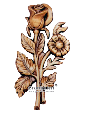 Роза для надмогильного памятника 13х7x1 см., арт.: 1991