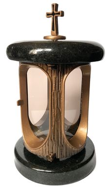 Lampy granitowe Gabbro na pomniku, kolor brąz