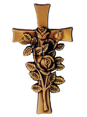 Крест с розами для памятника, 13,5х7,5 см., арт.: 2409