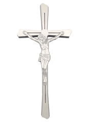 Крест с распятием для памятника, серый, 29х13,5 см.