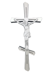 Крест православный с распятием для памятника, серый, 29х13,5 см.